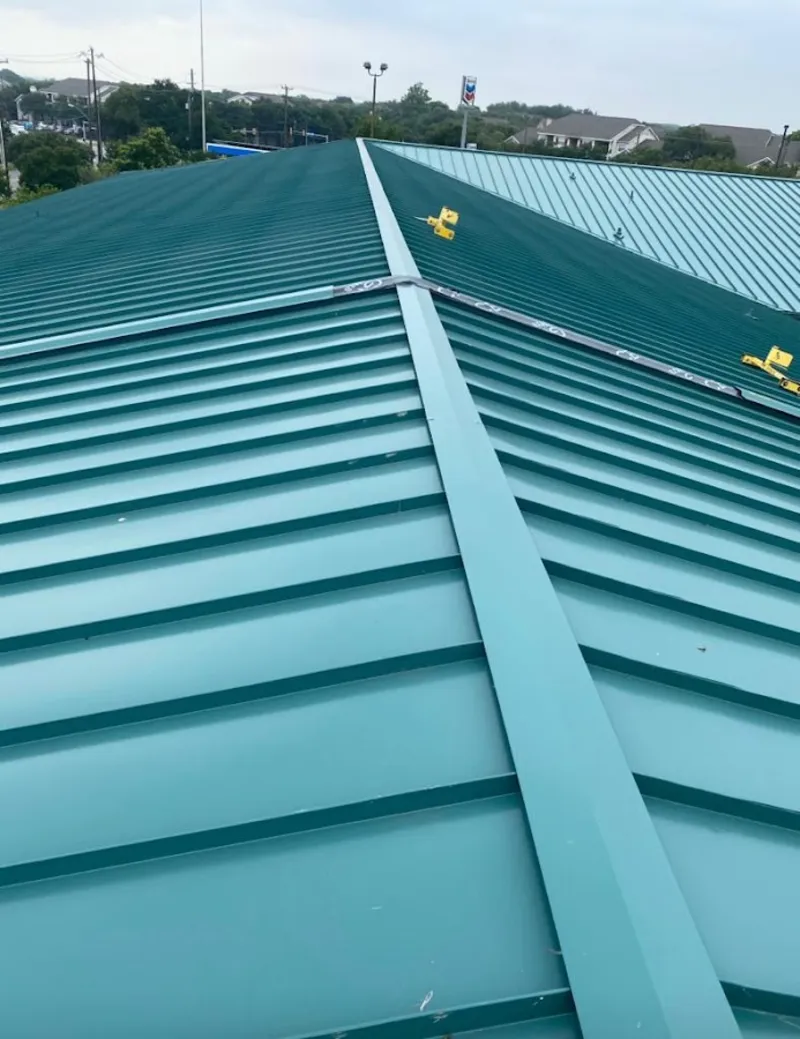 Green commercial metal roof ridge and valley for Metal Roof Repair in Titusville